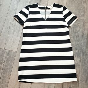 Black and White Striped Shift Dress